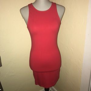 Form fitting red zipper dress